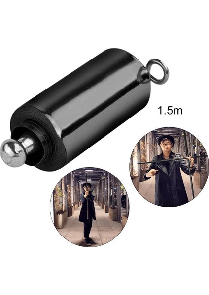 Strade Store 1.5m Metal Sihirli Çubuk Hileli Oyuncaklar - Siyah (Yurt Dışından)
