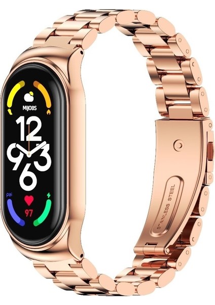 Mi Band 7/7 Nfc Gül Altın Için Cs Paslanmaz Ste Watch Band (Yurt Dışından)
