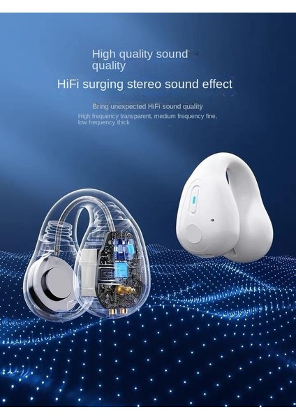 Kemik Iletimli Spor Bluetooth Kulaklıklar Kablosuz Klipsli Kulaklar (Yurt Dışından)