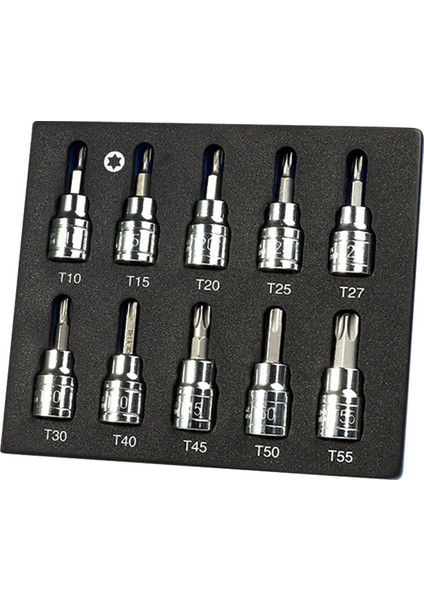 10'lu Set 3/8 Altıgen Abkant Pres Lokma Yıldız Abkant Pres Lokma Erik Çiçeği Başlı Yivli Lokma Crv Altıgen (Yurt Dışından)