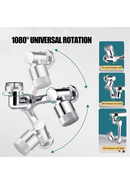 Musluk Uzatıcı 1080 Evrensel Lavabo Fıskiye Çok Fonksiyonlu Döner Musluk Robot Kolu (Yurt Dışından)