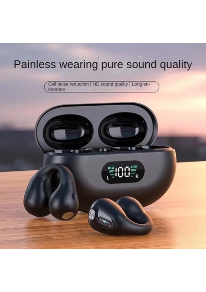 Kemik Iletimli Spor Bluetooth Kulaklıklar Kablosuz Klipsli Kulaklar (Yurt Dışından)