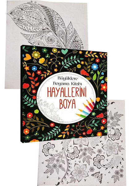 Hayallerini Boya Büyüklere Boyama Kitabı Fatih 24 Renk Kuru Boya 1 Adet Ema Boyama Kitabı Büyükler Için Mandala Yaratıcı Boyama fiyatları