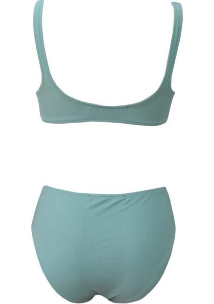 Riona U Yaka Yüksek Belli Bikini Canlı Mavi fiyatları