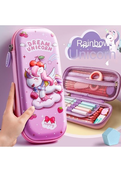 3D Unicorn Kalem Kutusu Eva Büyük Kapasiteli Kalem Kutusu Karikatür Kalem Kutusu (Yurt Dışından)