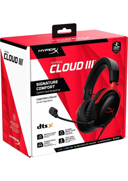 Cloud III – Kablolu Oyuncu Kulaklığı ( PC, PS5, Xbox Series X|S uyumlu) USB-C, USB-A, 3,5 mm