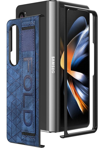 Deritelefon Kılıfı Için Samsung Galaxy Z Fold 4 Kalem Yuvası ve Kemer ile (Yurt Dışından)