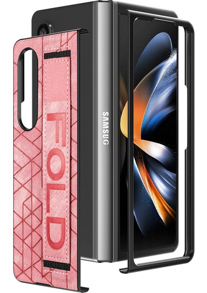 Deritelefon Kılıfı Için Samsung Galaxy Z Fold 4 Kalem Yuvası ve Kemer ile (Yurt Dışından)