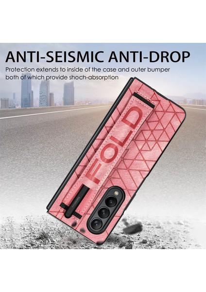 Deritelefon Kılıfı Için Samsung Galaxy Z Fold 4 Kalem Yuvası ve Kemer ile (Yurt Dışından)