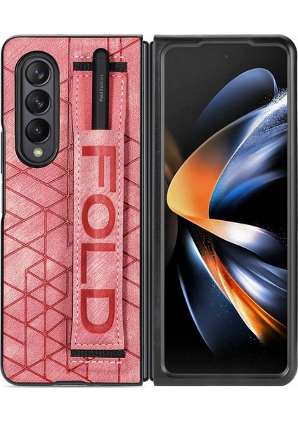 Deritelefon Kılıfı Için Samsung Galaxy Z Fold 4 Kalem Yuvası ve Kemer ile (Yurt Dışından)