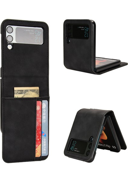 Deritelefon Kılıfı Için Samsung Galaxy Z Flip 3 Kart Yuvalı (Yurt Dışından)
