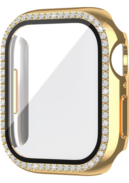Apple Watch 44MM Pc Elmas Temperli Cam Kasa, Iwatch Serisi 8/7/6/5/4/3/2/1/se Saat Kılıfı (Yurt Dışından)