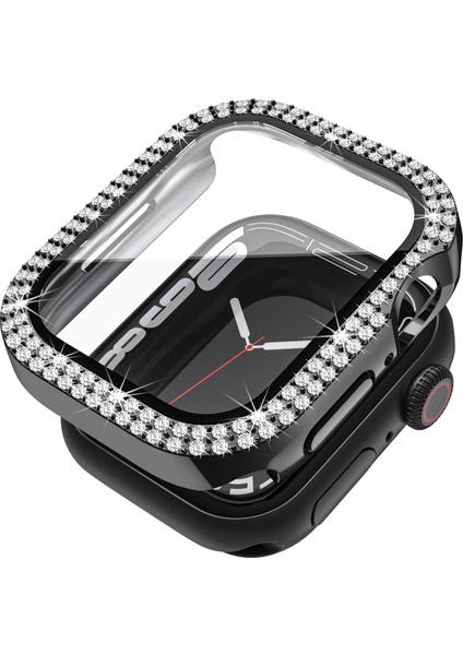Apple Watch 41MM Pc Çift Elmas Temperli Cam Kasa, Iwatch Serisi 8/7/6/5/4/3/2/1/se Saat Kılıfı (Yurt Dışından)