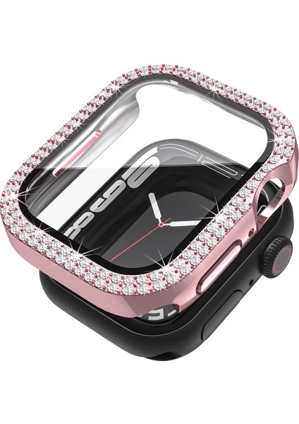 Apple Watch 45MM Pc Çift Elmas Temperli Cam Kasa, Iwatch Serisi 8/7/6/5/4/3/2/1/se Saat Kılıfı (Yurt Dışından)