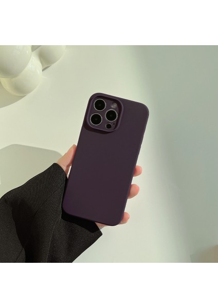 iphone 12 Düz Renk Silikon Telefon Kılıfı Kabuğu Için Telefon Kılıfı (Yurt Dışından)