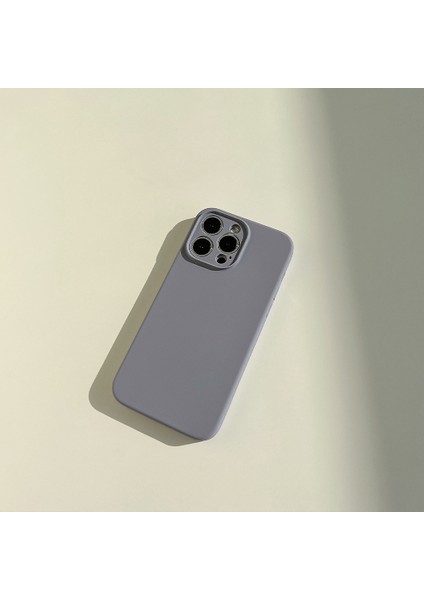 iphone 12 Düz Renk Silikon Telefon Kılıfı Kabuğu Için Telefon Kılıfı (Yurt Dışından)