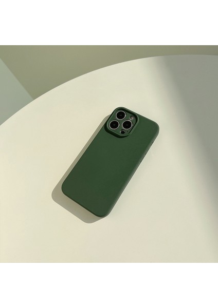 iphone 12 Düz Renk Silikon Telefon Kılıfı Kabuğu Için Telefon Kılıfı (Yurt Dışından)