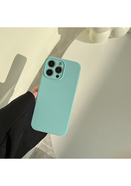 iphone 12 Düz Renk Silikon Telefon Kılıfı Kabuğu Için Telefon Kılıfı (Yurt Dışından)