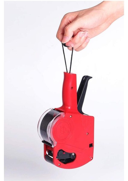 Etiket Makinesi Kırmızı 1 Adet Etiket Makinası 8 Haneli Yedek Kartuşlu Mağaza Dükkan Market Için Ideal fırsatları