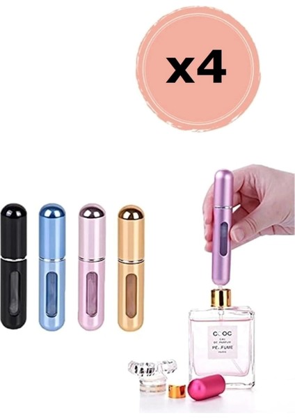 4 Adet Parfüm Şişesi Taşınabilir Mini Doldurulabilir Atomizer Parfüm Şişeleri Boş Küçük