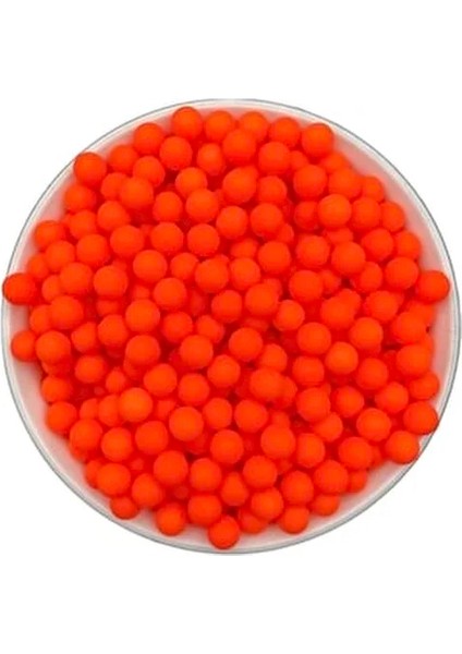 8mm Deliksiz Turıncu Renk Mat Neon Fosforlu Çakma Boncuk,neon Akrilik Boncuk (50GR ~170 Adet)
