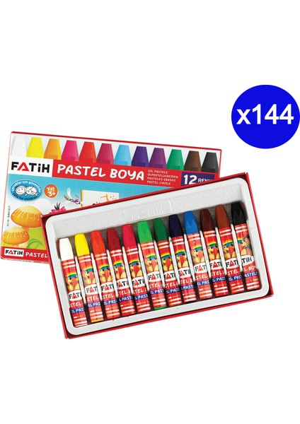 Renkli Pastel Boya 12'li 144 Adet