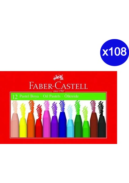 Karton Kutu Pastel Boya 12 Renk 108 Adet