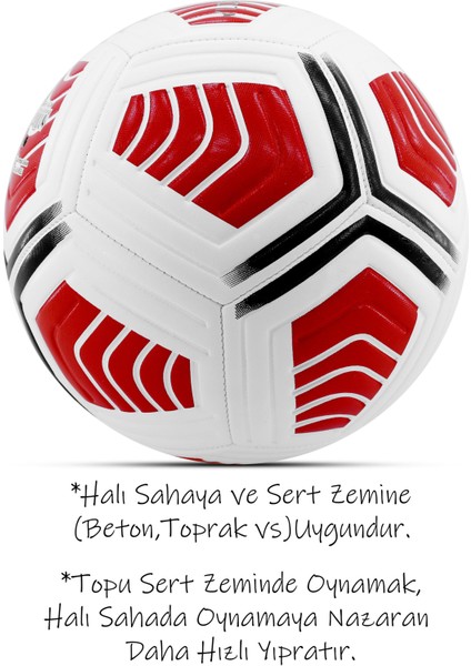 Futbol Topu Score Sert Zemin Halı Sahada Topu No:5 Kırmızı