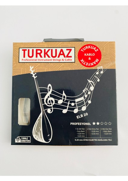 Turkuaz ELB20 Siyah Elektro Bağlama Teli 0.20MM