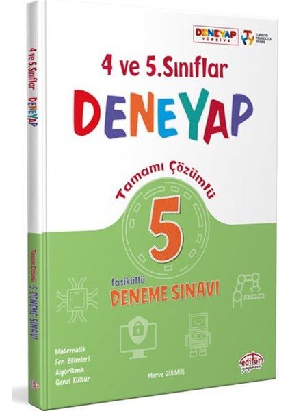 Editör Yayınları 4-5. Sınıf Deneyap Tamamı Çözümlü 5 Deneme Sınavı