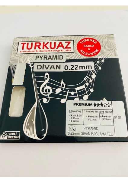 Turkuaz DBT322 Pyramid Divan Bağlama Teli 0.22MM