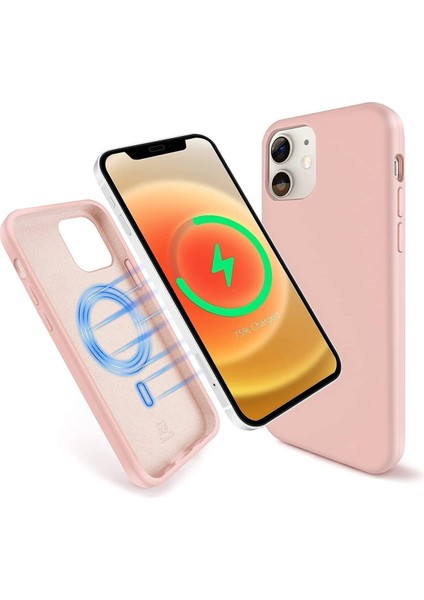 Lyche Apple İPhone 12 Uyumlu Kılıf, Magsafe Özellikli + İçi Kadife + Pastel Renkli Kılıf.