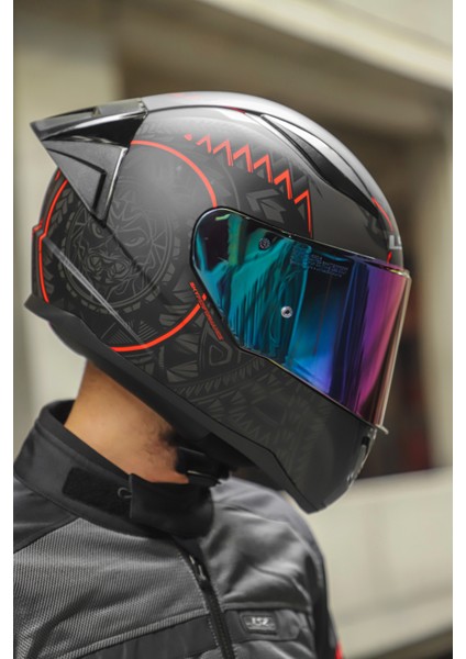Rapıd Race Takaroa Mat Siyah-Kırmızı Kask C2