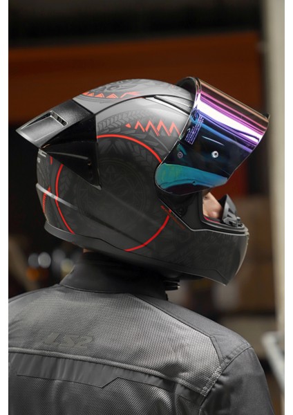 Rapıd Race Takaroa Mat Siyah-Kırmızı Kask C2