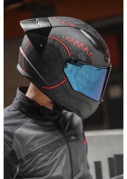 Rapıd Race Takaroa Mat Siyah-Kırmızı Kask C3