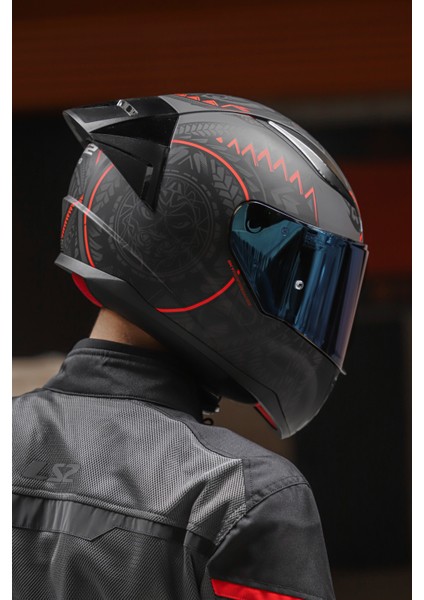 Rapıd Race Takaroa Mat Siyah-Kırmızı Kask C3