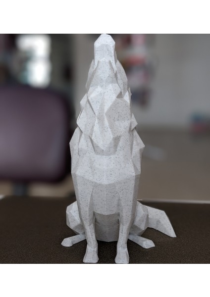 3D Baskı Low Poly Wolf Figür