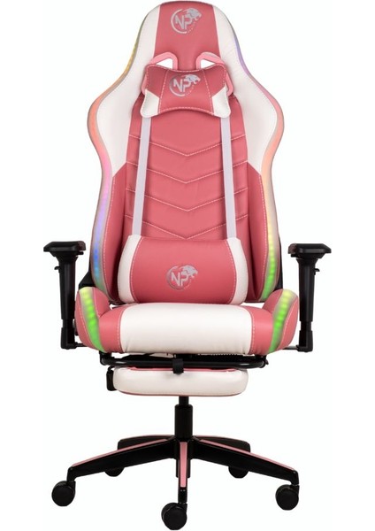 GC3001PW Masaj Yastıklı, Rgb LED Işıklı, 4d Kolçaklı, Ayak Destekli Profesyonel Oyuncu Koltuğu