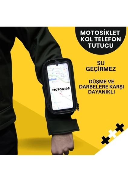 Motosiklet Kola Takılan Telefon Tutucu Kol Telefon Tutucu Su Geçirmez 6.7" (Dayanıklı)