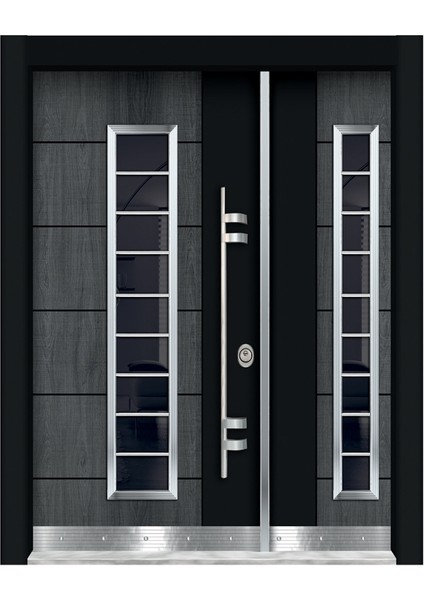 0156 Gri Meşe Dış Kapı, Apartman Kapısı, Villa Kapısı