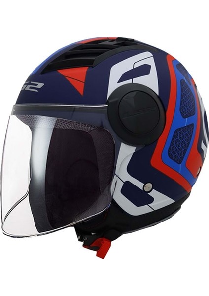 Airflow Android Mat Mavi-Kırmızı Kask L