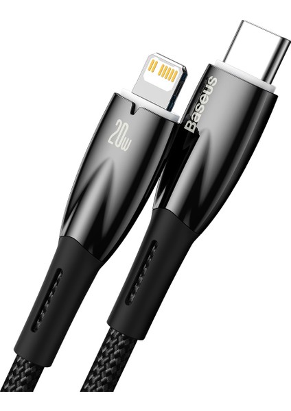 Glimmer Series 20W 100 cm Type-C To Lightning Şarj Kablosu Siyah