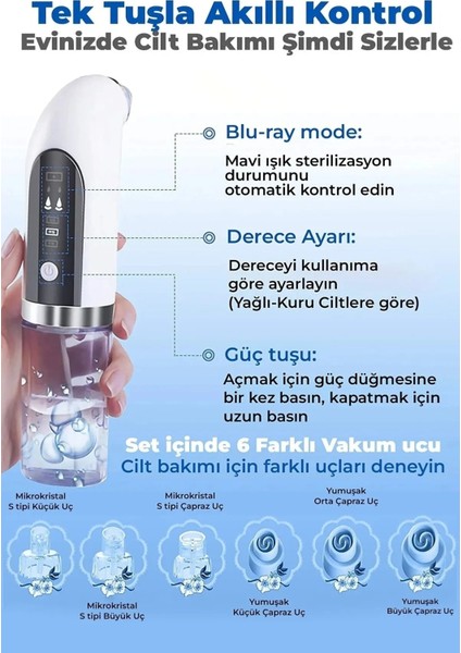 Sterilizasyonlu Vakumlu Cilt Gözenek Siyah Nokta Temizleyici