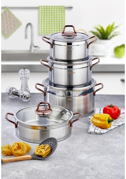 8 Parça Çelik Tencere Seti