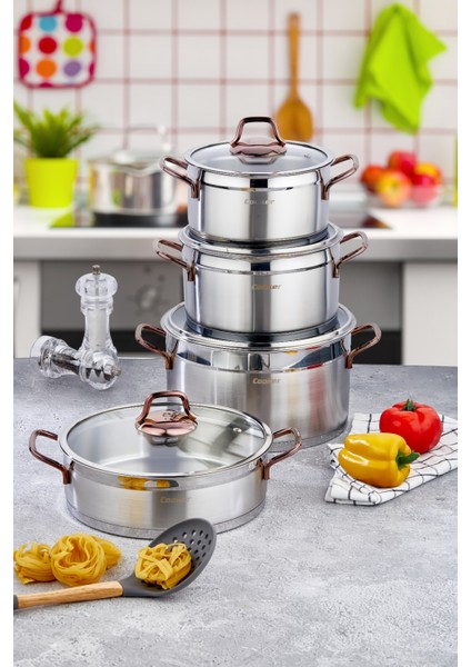 8 Parça Çelik Tencere Seti fiyatları