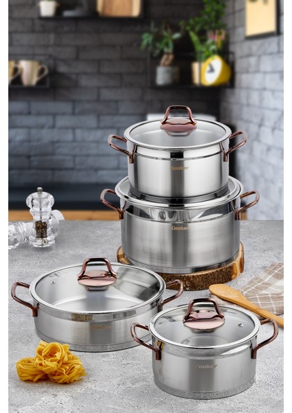 8 Parça Çelik Tencere Seti fırsatları