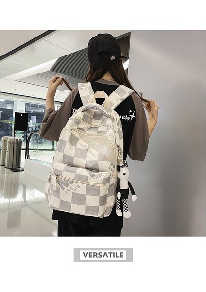Schoolbag Kızlar Ortaokul Öğrencileri Lise Öğrencileri Ekose Ilkokul Öğrencileri Büyük Kapasiteli Sırt Gelgit Çantası (Yurt Dışından) modelleri
