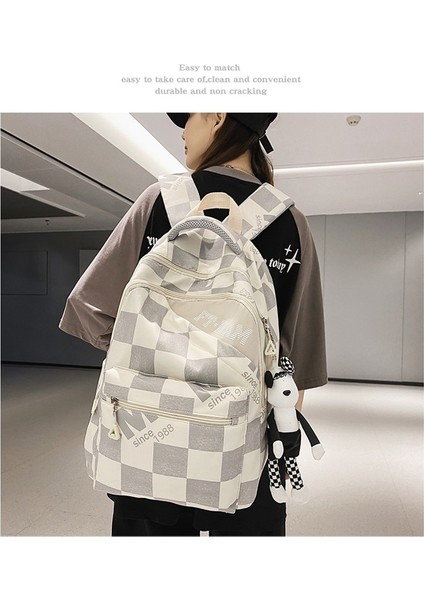 Schoolbag Kızlar Ortaokul Öğrencileri Lise Öğrencileri Ekose Ilkokul Öğrencileri Büyük Kapasiteli Sırt Gelgit Çantası (Yurt Dışından) fırsatları