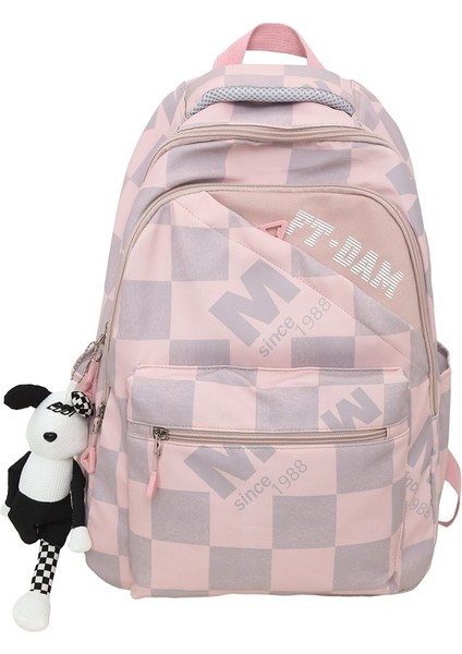 Schoolbag Kızlar Ortaokul Öğrencileri Lise Öğrencileri Ekose Ilkokul Öğrencileri Büyük Kapasiteli Sırt Gelgit Çantası (Yurt Dışından)
