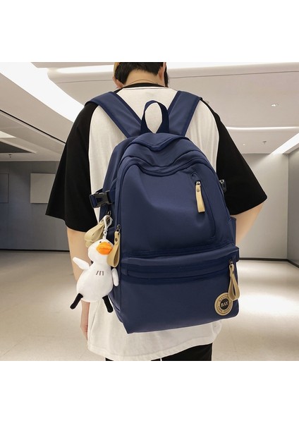 Schoolbag Erkekler ve Kadınlar Lise Ortaokul Öğrencileri Büyük Kapasiteli Sırt Kore Retro Seyahat Sırt Çantası (Yurt Dışından)